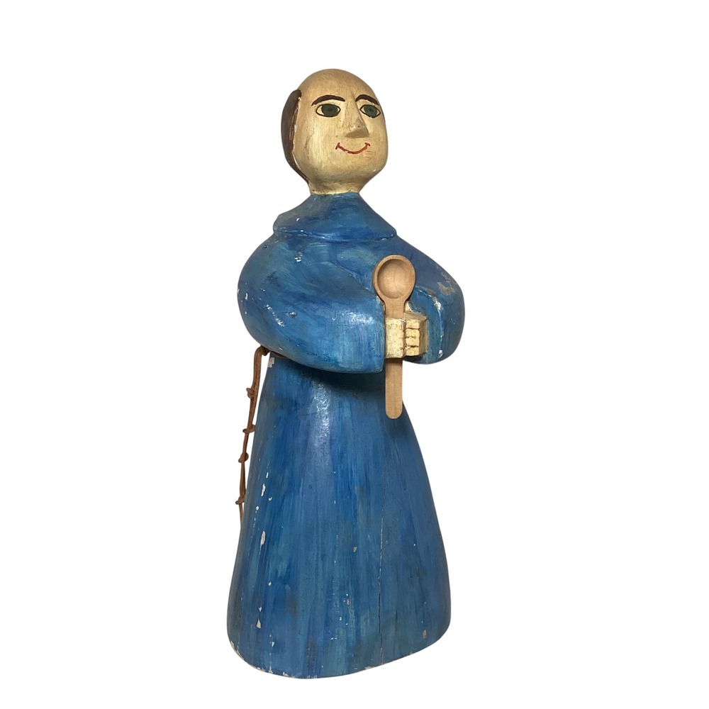 Vintage San Pasqual Saint of the Kitchen Wood Folk Art Santo Chimayo NM 1989 13"